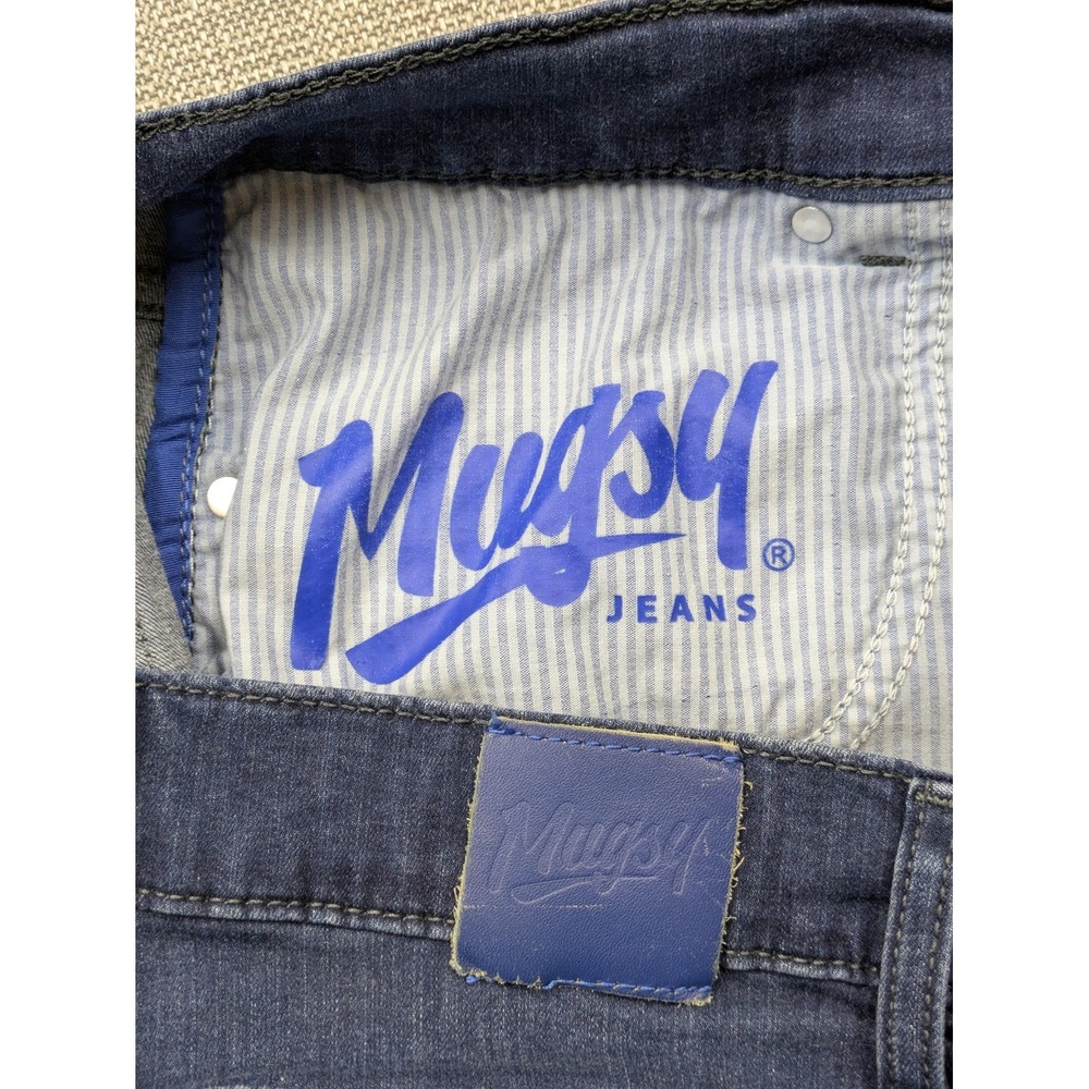 Mugsy Fultons Jeans Mens 34x31 (36x32) Blue Medium Wash Tapered Stretch Denim - Picture 5 of 12